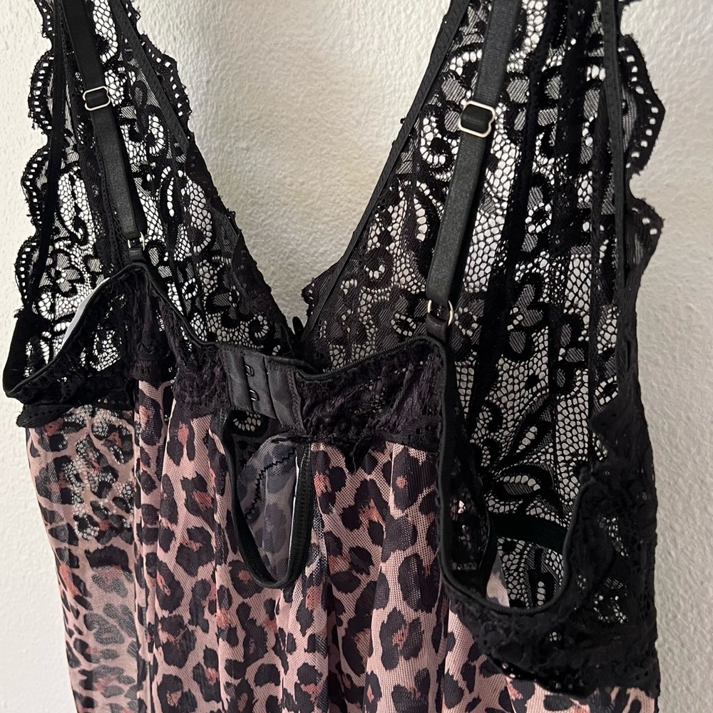 Leopard Print Black Lace Mob Wife Cheetah Print Slinky Cami Top Plus Size 20W - Picture 10 of 13